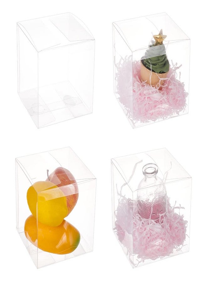 BENECREAT 10PCS Clear Wedding Favour Boxes 5x5x5 Square PVC Transparent Gift Boxes for Candy Chocolate Halloween Christmas Gift Packaging - Image 1